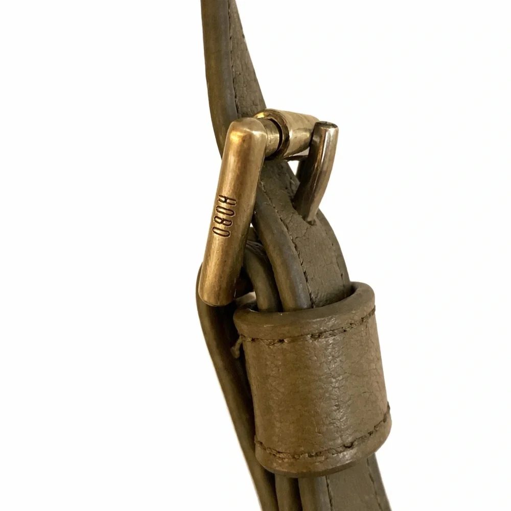 HOBO Olive Green Round Leather Crossbody Zippered Bag - Picture 3 of 9